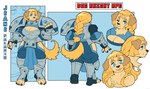 2021 5_toes absurd_res accessory anthro armor barefoot bird_dog blep blonde_hair blue_eyes boob_armor bow_(feature) bow_accessory bow_ribbon braided_hair braided_ponytail canid canine canis ceehaz claws cleavage_cutout cutout dog_knight_rpg domestic_dog feet female fur golden_retriever hair hair_accessory hair_bow hair_ribbon hi_res hunting_dog jeane_(ceehaz) mammal model_sheet one_eye_closed paladin paws ponytail pupils retriever ribbons shoulder_pads solo square_pupils tan_body tan_fur toe_claws toes tongue tongue_out unusual_pupils wink