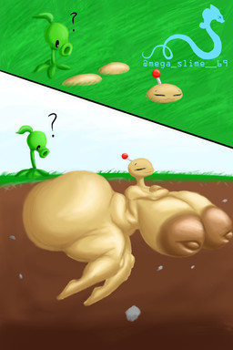 big_breasts big_butt big_nipples breasts butt female huge_breasts huge_butt huge_nipples hyper hyper_breasts hyper_butt hyper_nipples nipples solo mega_slime potato_mine_(pvz) absurd_res hi_res