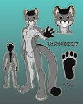 anthro balls big_feet brown_eyes eyewear feet fur genitals glasses grey_body grey_fur huge_feet long_tail male nude penis solo tail tasteful_nudity kencougr ken_cougr_(character) cougar felid feline mammal 2011