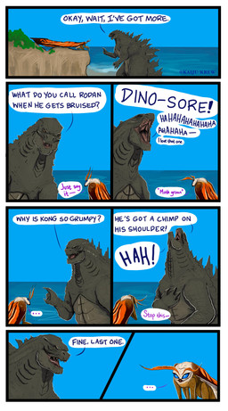 dialogue duo insect_wings open_mouth sea sharp_teeth speech_bubble teeth text water wings kaiju-krew godzilla_(series) monsterverse mothra_(series) toho godzilla mothra arthropod insect kaiju lepidopteran moth 2021 absurd_res comic digital_media_(artwork) english_text hi_res