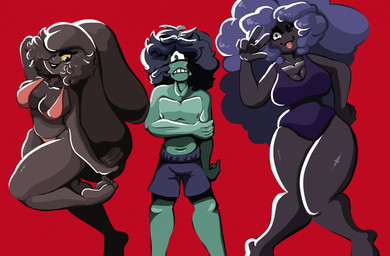 1_eye 5_fingers 5_toes anthro anthrofied barefoot big_breasts bikini biped blue_eyes blue_hair breasts clothed clothing feet female fingers group hair humanoid_feet looking_at_viewer male male/female open_mouth plantigrade simple_background smile soles swimwear thick_thighs toes tongue trio two-piece_swimsuit kiss_the_carrot nintendo pokemon malpo_(kiss_the_carrot) nahuel_(kiss_the_carrot) sayi_(kiss_the_carrot) cyclops gastly generation_1_pokemon generation_4_pokemon humanoid magnemite mismagius pokemon_(species) spirit digital_media_(artwork) lineless shaded