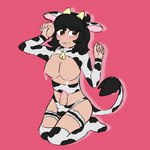 animal_print animal_print_bikini animal_print_thigh_highs balls_outline bell bikini blush blush_lines bodily_fluids breasts bulge clothing collar cow_outfit cow_print cow_print_armwear cow_print_bikini cow_print_lingerie cow_print_thigh_highs cowbell detailed_bulge eyelashes fake_cow_ears fake_cow_tail fake_ears fake_horns fake_tail genital_fluids genital_outline genitals gynomorph hair humanoid_hands intersex lactating legwear nipples pattern_bikini pattern_clothing pattern_legwear pattern_swimwear pattern_thigh_highs penis pink_background precum simple_background solo swimwear thigh_highs two-piece_swimsuit bloowolfy jackrabbit_(artist) third-party_edit jaiden_(jaidenfluid) animal_humanoid bovid bovid_humanoid bovine bovine_humanoid cattle_humanoid humanoid mammal mammal_humanoid 2023 color_edit colored digital_media_(artwork) guide_lines hi_res sketch trans_(lore) trans_woman_(lore)