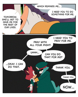 ambiguous_gender anthro close-up dialogue duo hand_on_shoulder male serious_business side_view speech_bubble text awkward2eleven sega sonic_the_hedgehog_(series) the_murder_of_sonic_the_hedgehog barry_(sonic) conductor_(sonic) canid canine macropod mammal marsupial quokka absurd_res comic english_text hi_res