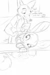 2:3 absurd_res ambiguous_penetration anthro anthro_on_anthro bench bent_over big_ears bottomless canid canine clothed clothing comic dialogue disney duo english_text female female_penetrated flat_chested fox hi_res interspecies judy_hopps kneeling lagomorph leporid male male/female male_penetrating male_penetrating_female mammal monochrome nick_wilde on_bench on_ground penetration rabbit red_fox scut_tail sex short_tail sketch tail tail_grab text true_fox wugi zootopia