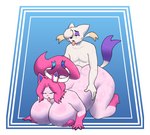 anthro big_breasts big_butt breasts butt duo female huge_breasts huge_butt male lemendigogoat nintendo pokemon anglo_(anglo) diane_(lemendigogoat) eeveelution generation_5_pokemon generation_6_pokemon mienshao pokemon_(species) sylveon hi_res