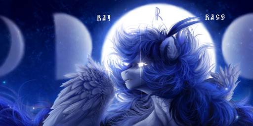 banner_image blue_eyebrows blue_mane blue_tail crescent_moon ear_tuft empty_eyes eyebrows eyelashes feathered_wings feathers female female_feral feral frown fur glowing glowing_eyes light logo long_mane long_tail mane moon multicolored_mane night outside solo sparkles tail teeth text tuft two_tone_mane white_body white_fur white_mane white_wings wings rayrage hasbro my_little_pony mythology fan_character rachel_rage equid equine mammal mythological_creature mythological_equine pegasus artist_logo artist_name bust_portrait colored detailed digital_drawing_(artwork) digital_media_(artwork) english_description english_text lighting portrait shaded