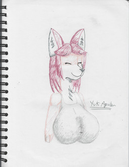 anthro close-up female yukiaguilar ruby_voz_(yukiaguilar) canid canine fox mammal red_fox true_fox absurd_res hi_res pen_(artwork) tagme traditional_media_(artwork)