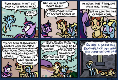 blue_body blue_fur cutie_mark dialogue feathered_wings feathers female feral fur group hair horn humor male multicolored_hair outside prison purple_body purple_feathers purple_fur speaker text wings foudubulbe friendship_is_magic hasbro my_little_pony mythology rainbow_dash_(mlp) twilight_sparkle_(mlp) equid equine mammal mythological_creature mythological_equine pegasus unicorn winged_unicorn 2015 alpha_channel comic english_text