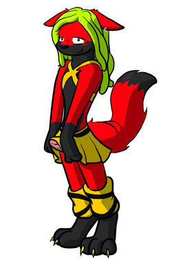 anthro blush bottomwear clothed clothing crossdressing dreadlocks erection erection_under_skirt femboy fur genitals male penis red_body red_fur simple_background skirt solo tail white_background x-dress nx-42 jacky_(popo) canid canine fox mammal 2:3 digital_media_(artwork) full-length_portrait portrait