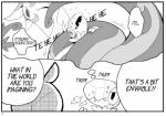 ambiguous_gender archen avian coiling comic english_text fantasizing feral fossil_pokemon generation_5_pokemon monochrome nintendo pokemon pokemon_(species) reptile scalie serperior text winte