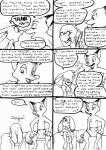 2016 angry anthro bed black_and_white canid canine chest_tuft clothed clothing comic dialogue disney duo electronics english_text eric_schwartz eyes_closed female fox furniture hi_res inside judy_hopps lagomorph leporid male male/female mammal monochrome nick_wilde phone predator/prey rabbit red_fox sitting skimpy text topless true_fox tuft zootopia