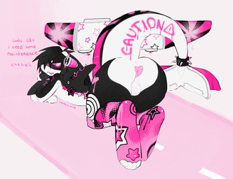 aircraft airplane andromorph anthro big_tail body_writing butt butt_focus heart_(marking) hypnotic_eyes intersex looking_at_viewer looking_back lying machine macro markings on_front paint paws piercing raised_tail solo spray_paint star_(marking) star_pawpads tail text vehicle latexsword aeromorph airplane_dragon aquatic cetacean dolphin living_aircraft living_machine living_vehicle mammal oceanic_dolphin orca toothed_whale english_text hi_res tagme