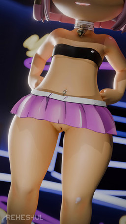 anthro bandeau bottomwear clothed clothing collar female genitals hair ineffective_clothing navel navel_piercing no_underwear piercing pink_hair skirt solo tail teeth tongue topwear upskirt vulva reheshul zy0n7_(modeler) animal_crossing nintendo ankha_(animal_crossing) domestic_cat felid feline felis mammal 3d_(artwork) 3d_animation 9:16 animated digital_media_(artwork) hi_res no_sound short_playtime video