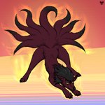 ass_up feral fire jack-o'_pose male multi_tail nude paws pose solo tail october_flixard nintendo pokemon october_flixard_(character) generation_1_pokemon ninetales pokemon_(species) 1:1 hi_res