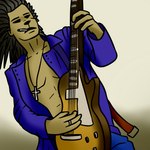 anthro guitar male musical_instrument musician plucked_string_instrument solo string_instrument confusedraven gibson les_paul felid lion mammal pantherine 1:1