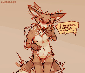 anthro balls biped brown_body brown_fur dialogue ear_twitch flaccid fur genitals humanoid_genitalia humanoid_penis male male_anthro multicolored_body multicolored_fur nipples nude_anthro penis shaking solo speech_bubble tail tail_motion tailwag tan_body tan_fur text trembling whining white_body white_fur lawyerdog cantio_(lawyerdog) canid canine canis coyote mammal 2026 digital_media_(artwork) english_text portrait three-quarter_portrait url