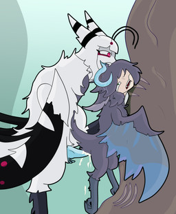 big_clitoris clitoris dominant dominant_female female forest genitals hair intraspecies larger_female licking long_tongue male plant size_difference submissive submissive_male teeth tongue tree white_body white_hair wings shizameakanzatsu european_mythology greek_mythology mythology yan_(shizameakanzatsu) avian harpy humanoid mythological_avian mythological_creature nethermare absurd_res hi_res