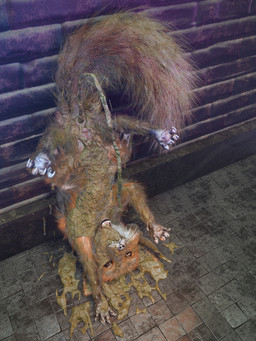 against_surface against_wall anus black_nose bodily_fluids brick brick_wall claws feces feces_in_mouth feces_on_body female feral floor fur genital_fluids genitals open_mouth orange_body orange_eyes orange_fur pawpads pink_anus pink_vulva solo tail teeth tile tile_floor tongue upside_down urine vulva wall_(structure) whiskers kenresek canid canine fox mammal 3:4 3d_(artwork) absurd_res digital_media_(artwork) hi_res