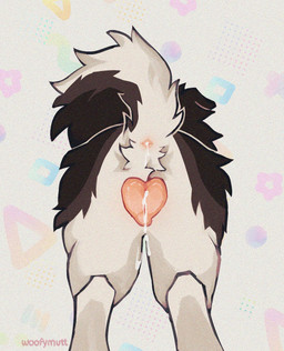 after_anal after_sex animal_genitalia animal_vulva bodily_fluids canine_genitalia canine_vulva cum cum_in_ass cum_in_vagina cum_inside faceless_character faceless_female female feral genital_fluids genitals leaking_cum looking_away pattern_background raised_tail rear_view simple_background solo tail vulva woofymutt perry_(woofymutt) canid canine canis domestic_dog husky mammal nordic_sled_dog spitz hi_res
