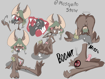 3_toes ambiguous_gender anal anal_vore anthro anus armor balls blush bodily_fluids brown_body brown_fur butt clothing duo exclamation_point feet fur genitals green_clothing green_headwear headgear headwear helmet internal male open_mouth oral_vore penis question_mark simple_background size_difference smile text toes vore mosquitostew anon bat humanoid mammal 4:3 digital_media_(artwork) english_text