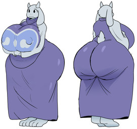 anthro big_breasts big_butt blue_clothing breasts butt clothed clothing curvy_figure delta_rune_(emblem) female horn huge_breasts huge_butt long_ears mature_anthro mature_female nipple_outline overweight overweight_anthro overweight_female robe smile solo standing symbol thick_thighs voluptuous voluptuous_anthro voluptuous_female white_body wide_hips mrloquendo undertale_(series) toriel boss_monster_(undertale) bovid caprine goat mammal absurd_res hi_res model_sheet
