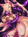 big_breasts blonde_hair blush breast_grab breast_squish breasts clothing curvy_figure female fishnet_clothing fox_tail hair hand_on_breast multi_tail nipples penetration solo squish tail tentacles thick_thighs vaginal vaginal_penetration voluptuous wide_hips acechan_f animal_humanoid canid canid_humanoid canine canine_humanoid fox fox_humanoid humanoid mammal mammal_humanoid