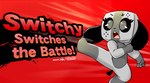 4_fingers anthro female fingers freckles fur grey_body grey_fur kick open_mouth parody pose red_background simple_background solo standing text joaoppereiraus nintendo nintendo_switch super_smash_bros. switch_dog switchy_(joaoppereiraus) animate_inanimate canid mammal 2018 digital_media_(artwork) english_text hi_res