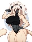 abs anthro big_breasts biped breasts clothed clothing female flexing hair muscular muscular_female panties pupils solo thick_thighs topwear underwear littlesheep haplorhine mammal monkey primate 2024 digital_media_(artwork) hi_res