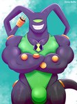 black_body bulge green_eyes male muscular omnitrix pecs solo shirou_muffin ben_10 cartoon_network feedback_(ben_10) alien conductoid humanoid absurd_res hi_res