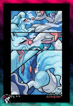 3_fingers 3_toes animal_genitalia animal_penis anus blue_body blush blush_lines bodily_fluids border bubble caustics clitoris cum cum_in_vagina cum_inside duo ejaculation erection eyelashes eyes_closed feet female female_penetrated feral fingers from_behind_position fully_submerged fur genital_fluids genital_slit genitals hair heart_symbol kissing looking_at_another male male/female male_penetrating male_penetrating_female markings mouth_closed multi_tail nude outside penetration penile penis pink_markings pink_nose pink_penis quadruped ringed_eyes seashell sex shell smile splash tail tapering_penis text toes underwater underwater_sex vaginal vaginal_penetration vein veiny_penis vulva water white_body white_fur white_markings duskguard dustedpollen nintendo pokemon alolan_form alolan_ninetales canid canine generation_7_pokemon mammal pokemon_(species) primarina regional_form_(pokemon) comic digital_media_(artwork) english_text hi_res url watermark