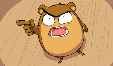 ambiguous_gender angry anthro black_eyes brown_body brown_fur eyebrows fur gesture hand_gesture nude open_mouth pointing solo tan_body tan_fur teeth unibrow conditional_dnp jollyjack jolly_jack_(character) cricetid hamster mammal rodent 2023 male_(lore)