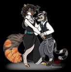 1920s 1930s anthro cigar clothing dancing dress duo female flapper_dress male male/female romantic romantic_couple size_difference zoot_suit yamatopawa domestic_cat felid feline felis maine_coon mammal tabby_cat alpha_channel hi_res