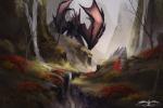 ambiguous_gender atmospheric_perspective autumn day detailed_background feral fog grass membrane_(anatomy) membranous_wings outside plant scenery solo tail valley waterfall wings ashesdrawn european_mythology mythology dragon mythological_creature mythological_scalie scalie western_dragon wyvern 2017 3:2 digital_media_(artwork) digital_painting_(artwork)