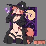 bikini black_bikini black_cloak black_clothing black_hat black_headwear black_swimwear breasts cloak clothing female full_moon hat headgear headwear legband legwear markings moon plant ring_(marking) ringed_tail solo squish striped_markings striped_tail stripes swimwear tail tail_markings thigh_highs thigh_squish thighband tree two-piece_swimsuit witch_hat derpyfox_36 mona_(derpyfox_36) animal_humanoid bat canid canid_humanoid canine canine_humanoid humanoid mammal mammal_humanoid tanuki_humanoid 2023 absurd_res hi_res portrait three-quarter_portrait