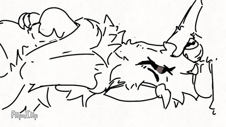 anthro clenching_balls deep_throat duo eyeliner eyes_closed fangs female female_penetrated fluffy genitals hand_on_chest hands_on_own_chest irrumatio lying makeup male male/female male_penetrating male_penetrating_female neck_bulge nude on_back oral oral_penetration penetration penile penis penis_in_mouth sex solo_focus teeth throat_swabbing throbbing throbbing_penis helenamite qaxi maralumachix 16:9 2d_animation animated black_and_white digital_media_(artwork) flipaclip_(artwork) monochrome widescreen
