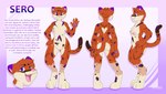 anthro breasts female genitals gesture heart_symbol nipples open_mouth pawpads pussy solo tail text waving wide_hips shoelace_(artist) sero_(feroxdoon) cougar felid feline hybrid jaguar mammal pantherine absurd_res english_text hi_res model_sheet