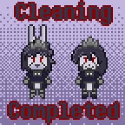 anthro bad_end black_hair clothing drone dronification duo female female/female grey_body hair latex machine maid_uniform permanent permanent_smile red_eyes robomallory transformation uniform milkybun29 milky_rivas humanoid lagomorph mammal robot digital_media_(artwork) low_res pixel_(artwork)