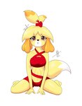 anthro breasts christmas_present female fur gift holidays looking_at_viewer medium_breasts ribbon_only simple_background sitting solo white_background yellow_body yellow_fur artakura animal_crossing christmas nintendo isabelle_(animal_crossing) canid canine canis domestic_dog mammal shih_tzu toy_dog 2022 absurd_res hi_res signature