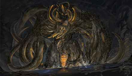 ambiguous_gender anthro claws corruption detailed_background fungus night outside solo standing tentacles toe_claws themefinland eldritch_abomination elemental_creature fungi_fauna monster 2020 digital_media_(artwork) hi_res