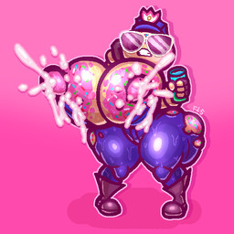 areola beverage_can big_areola big_breasts big_nipples blotchy_areola bodily_fluids boots breasts clenched_teeth clothing dessert doughnut eyewear female food footwear for_a_head huge_areola huge_breasts huge_nipples lactating milk nipples pastry pink_background pink_frosted_sprinkled_doughnut police police_hat police_officer police_uniform shoes simple_background solo sprinkles sunglasses sweat sweatdrop sweaty_breasts teeth teeth_showing thick_thighs uniform wide_hips filthyskull epic_games fortnite constable_sprinkle_(fortnite) food_creature food_head humanoid object_head 1:1 2025 digital_media_(artwork) signature