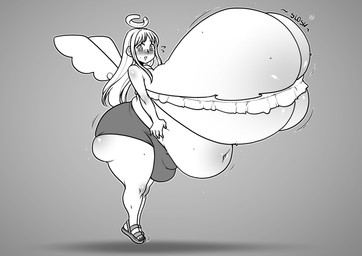 belly big_breasts big_bulge big_butt biped breasts bulge butt clothing detailed_bulge footwear gynomorph gynomorph_humanoid huge_breasts huge_bulge hyper hyper_breasts intersex intersex_humanoid overweight sandals shoes solo wings ecchipandaa interspecies_reviewers crimvael_(interspecies_reviewers) angel angel_humanoid humanoid 2020 greyscale hi_res monochrome