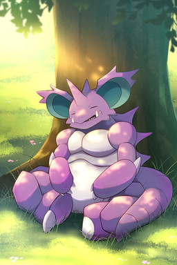 1_horn 1_toe 3_fingers anthro arm_spikes back_spikes claw_fingers claw_toes claws day eyes_closed featureless_chest featureless_crotch fingers flower grass horn light light_beam male male_anthro multicolored_body outside pink_flower plant purple_body purple_ears purple_horn purple_spikes purple_tail sharp_teeth sitting sleeping solo spikes spikes_(anatomy) sunbeam sunlight tail tapering_tail teal_inner_ear teeth tree tusks two_tone_body white_body white_claws rumine nintendo pokemon generation_1_pokemon nidoking pokemon_(species) 2025 2:3 hi_res lighting shaded