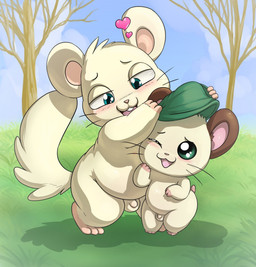 3_fingers 3_toes anthro anthro_on_anthro ball_size_difference balls biped black_eyebrows black_whiskers blush brown_ears buckteeth clothing cloud day duo eyebrows eyelashes feet fingerless_(marking) fingers flaccid fur genitals glistening glistening_eyes grass green_clothing green_eyes green_hat green_headwear half-closed_eyes hat headgear headwear heart_symbol holding_clothing holding_hat holding_headgear holding_headwear holding_object larger_but_small male male/male male_anthro narrowed_eyes nude nude_anthro nude_male one_eye_closed open_mouth outside penis penis_size_difference pink_inner_ear pink_nose pink_tail plant short_tail size_difference sky slightly_chubby slightly_chubby_anthro slightly_chubby_male small_balls small_nose small_penis smaller_anthro smaller_male tail teal_eyes teeth toes tongue tree undressing whiskers white_balls white_body white_fur white_penis white_tail young young_anthro young_male lkiws hamtaro_(series) cappy_(hamtaro) oxynard cricetid hamster mammal rodent 2018 digital_drawing_(artwork) digital_media_(artwork) hi_res