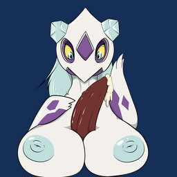 areola blue_eyes bodily_fluids breast_play breasts cum duo erection eyelashes faceless_character faceless_male female genital_fluids genitals hair long_hair male nipples not_furry penis sex simple_background titfuck transparent_background yellow_sclera conditional_dnp quin-nsfw nintendo pokemon froslass generation_4_pokemon ghost pokemon_(species) spirit 1:1 alpha_channel digital_media_(artwork) hi_res