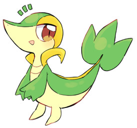 ambiguous_gender brown_eyes feral green_body leaf leaf_tail looking_at_viewer open_mouth side_view simple_background solo standing tail tan_body white_background white_sclera yakiniku628 nintendo pokemon generation_5_pokemon pokemon_(species) snivy 2023 colored