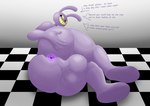 anthro anus balls big_balls big_butt black_eyes butt checkered checkered_floor exclamation_point fur genitals hand_on_butt hand_on_own_butt inviting inviting_to_sex long_ears looking_at_viewer lying male nude on_side presenting presenting_anus presenting_hindquarters purple_body purple_ears purple_fur rear_view smile solo spread_butt spreading teeth text thick_thighs yellow_sclera itsme_hilo glitch_productions the_amazing_digital_circus jax_(tadc) lagomorph leporid mammal rabbit 2023 absurd_res digital_media_(artwork) english_text hi_res