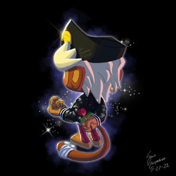 anthro aura big_ears black_background blonde_hair bottomwear clothing denim denim_bottomwear denim_clothing feet hair hat headgear headwear jacket jeans leather leather_clothing leather_jacket leather_topwear male pants pink_eyes red_bottomwear red_clothing red_jeans red_pants simple_background smile solo sparkles topwear sean_serpentine bloons_tower_defense ninja_kiwi gil_walker_(sean_serpentine) haplorhine mammal monkey primate 1:1 absurd_res hi_res
