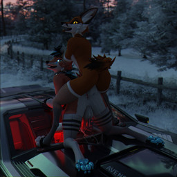 anal anal_orgasm anal_penetration anthro anus balls bodily_fluids car cum cum_in_ass cum_inside cum_on_balls cyberpunk duo ejaculation femboy femboy/femboy genital_fluids genitals hands-free horn looking_pleasured male male/male male_penetrated male_penetrating male_penetrating_male orgasm outside_sex penetration penile penile_penetration penis penis_in_ass sex vehicle vrchat_model wings sanythefox rabbid_foulfellow_(sanythefox) sany_van_fox canid canine fox lagomorph mammal wolpertinger 1:1 3d_(artwork) digital_media_(artwork) hi_res