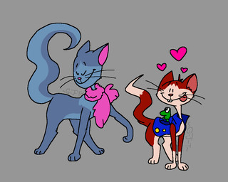 alternate_species blue_body blue_clothing blue_fur blue_topwear blue_vest boa_(clothing) brown_body brown_fur buckteeth clothing dipstick_tail eyes_closed female feral fur green_body grey_background grey_body grey_fur group heart_symbol leg_markings looking_at_another male markings multicolored_body multicolored_fur pink_boa pink_nose pose quadruped simple_background socks_(marking) tail tail_markings teeth tongue tongue_out topwear trio two_tone_body two_tone_fur vest whiskers greenjunipertree backyard_sports humongous_entertainment billy_jean_blackwood marky_dubois amphibian domestic_cat felid feline felis frog mammal 2023 5:4 aliasing digital_drawing_(artwork) digital_media_(artwork) flat_colors