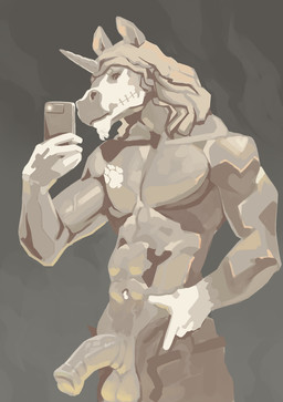 animal_genitalia animal_penis anthro athletic athletic_anthro athletic_male balls belt bodypaint bottomwear cellphone clothed clothing electronics equine_genitalia equine_penis face_paint flaccid genitals horn looking_at_viewer male mirror mirror_selfie navel navel_piercing open_bottomwear open_clothing open_pants pants penis phone piercing pose selfie skull_face_paint smartphone solo unicorn_horn jowoc_art mythology yarrow_(wo1fman) equid equine mammal mythological_creature mythological_equine unicorn hi_res pinup